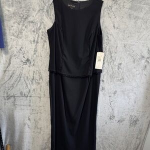 Scott McClintock Black Maxi Dress New 18W sleeveless evening party